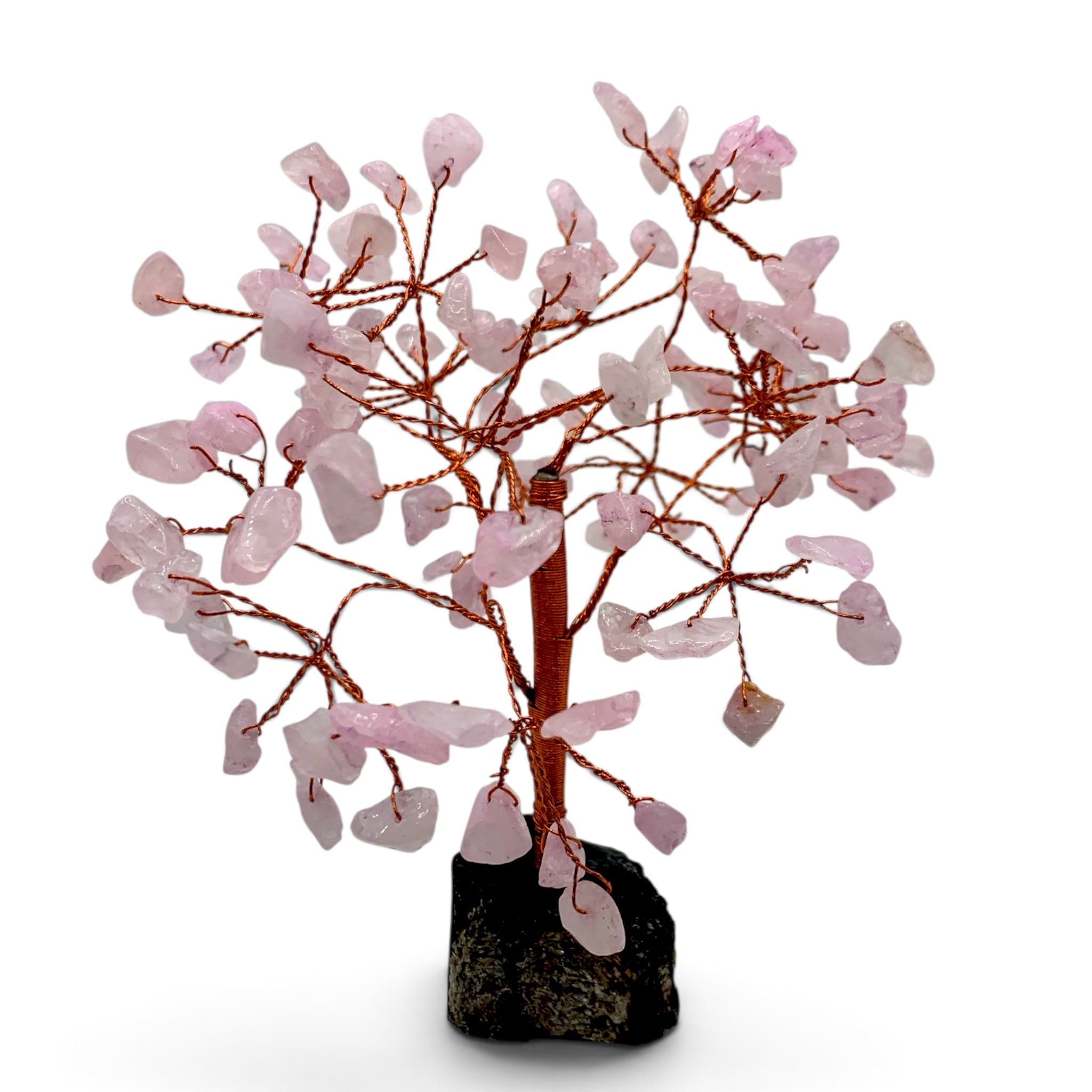 Gemstone Tree - Rose Quartz with Black Tourmaline Base
